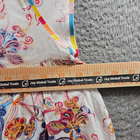 NEW Savanna Jane Top Blouse Women Small Floral Paisley Print Embroidered White - Picture 7 of 9